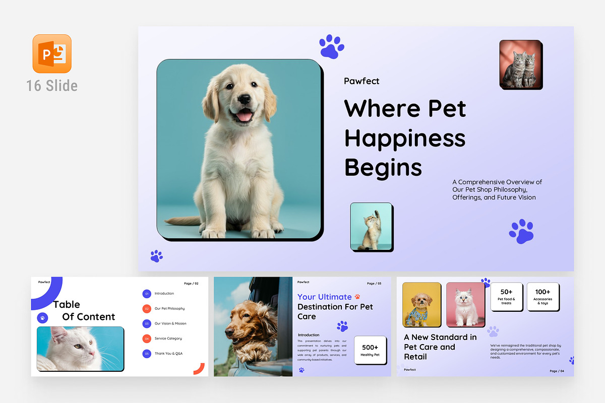 Purple Modern Pet Care Presentation, a Presentation Template by Eklip Studio (Photo 1 of 6)