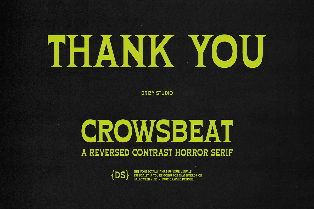 Crowsbeat – Reversed Contrast Horror, a Serif Font by Drizy (Photo 10 of 10)