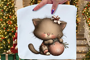 Whimsical Christmas Cat Clipart, an Illustration by Craft Nest (Thumbnail 5 of 10)