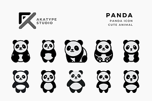 Panda Icon Vector, an Icon by Akatype Studio