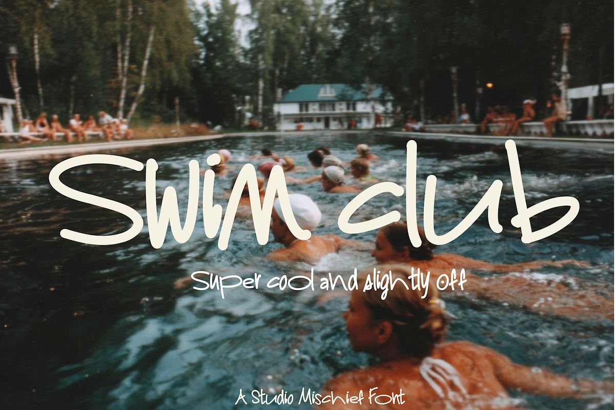 Swim Club - Hand-drawn Display Font, a Handwritten Font by Studio Mischief (Photo 1 of 15)