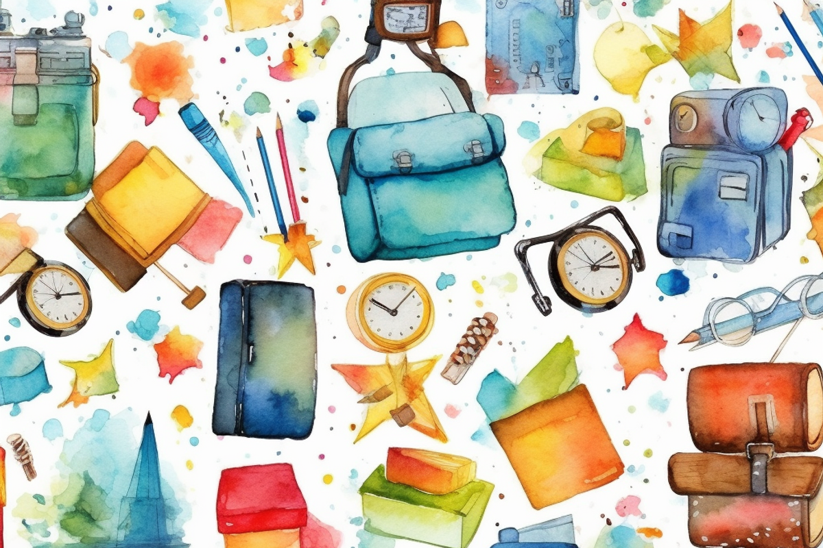 Watercolor Back to School, a Pattern Graphic by Printable Treasure (Photo 2 of 6)