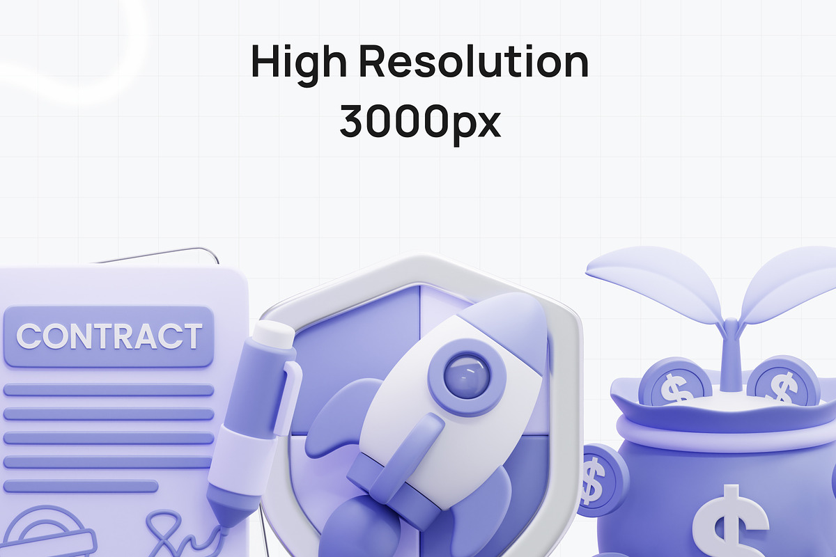 Modern Business Startup 3D Icon Pack, a 3D by graficonstuff (Photo 4 of 4)