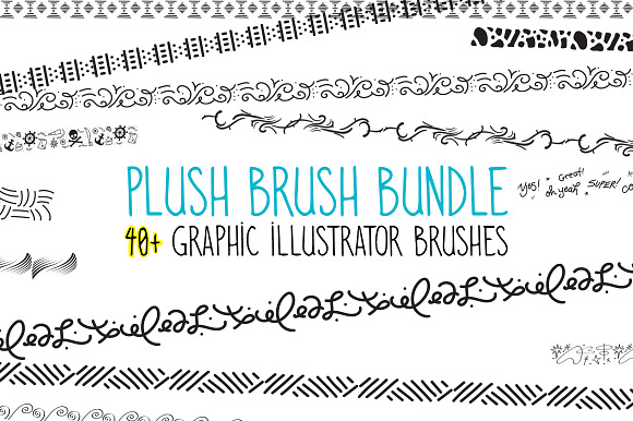 Plush Brush - 40 Graphic AI Brushes preview 5