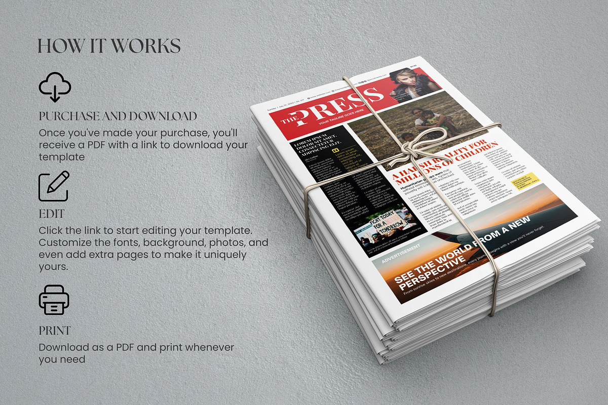 Newspaper Editorial Template-Modern News Layout preview 7