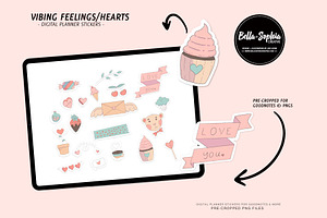 Hearts Digital Planner Sticker Set