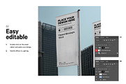Double Banner Flag Mockup, an Advertising Mockup by HAZARD MOCKUPS (Thumbnail 4 of 9)