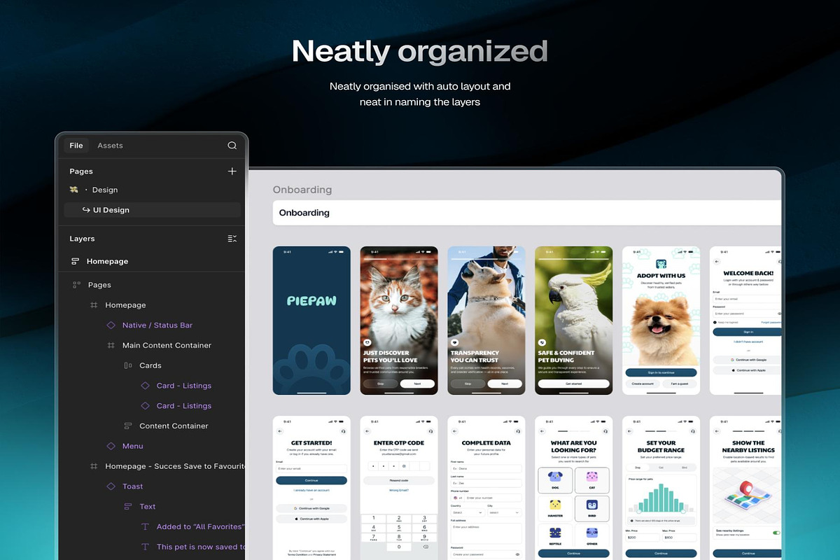 Piepaw Pet Buying or Adoption UI Kit, an UI Kit Template by Creative Perspective (Photo 3 of 6)