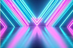 Vibrant neon lights in symmetrical, an Illustration by Lermont51