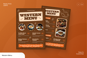 Western Menu, a Flyer Template by Annora Studio