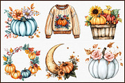 Pumpkins and Flowers Sublimation Cli, an Illustration by Sublimation Artist (Thumbnail 3 of 6)