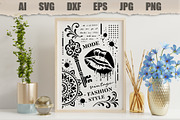 Stencil Vintage Fashion Lips, an Object Illustration by MARYCRAFTIRIA (Thumbnail 3 of 3)