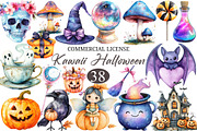 Kawaii Halloween Sublimation Clipart, a Seasonal Illustration by designcity5 (Thumbnail 1 of 5)