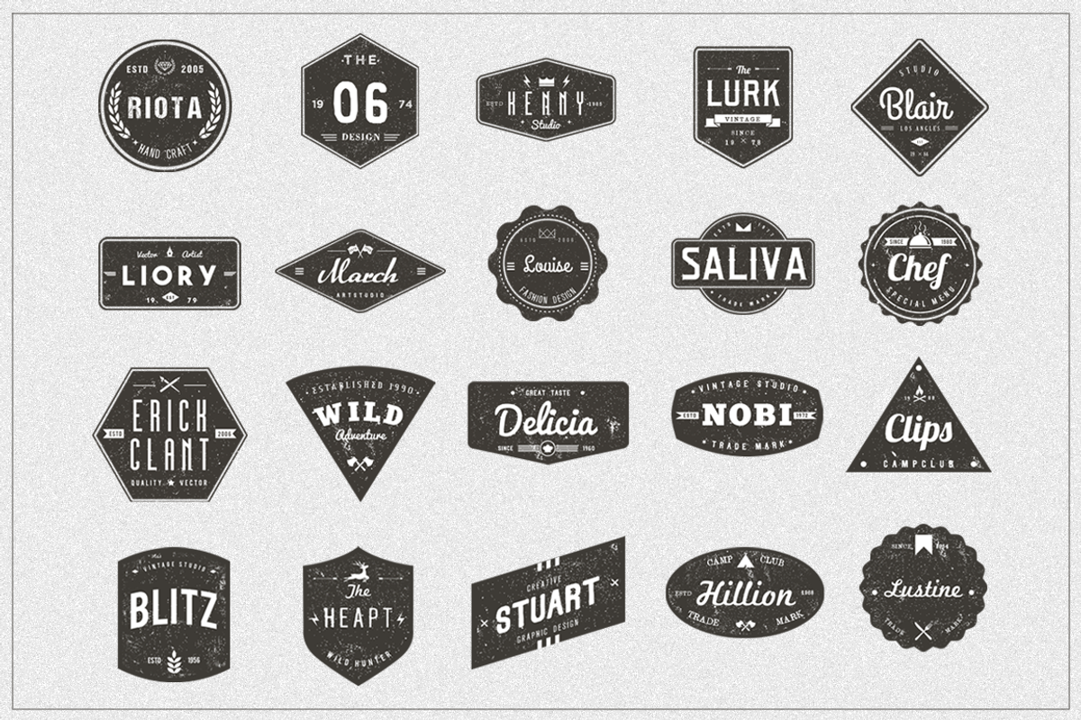 20 Vintage Badge/Logos Template V_01, a Branding & Logo Template by N_thirteen (Photo 3 of 4)