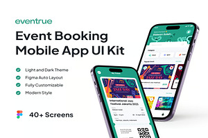 Eventrue Event Boking Mobile App UI, an UI Kit Template by Lumina_ui_ux202