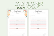 Daily Planner A5 Inserts, a Stationery Template by EasyLifePlanners (Thumbnail 1 of 4)