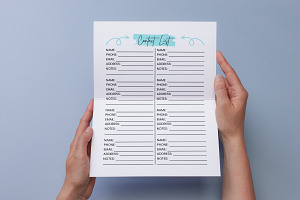 Printable Contact List Tracker