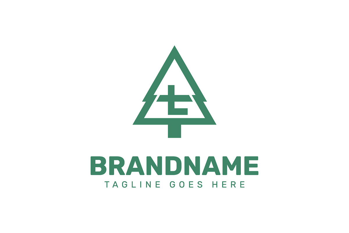 Letter T Pine Tree Logo, a Branding & Logo Template by Pray Art Design Studio