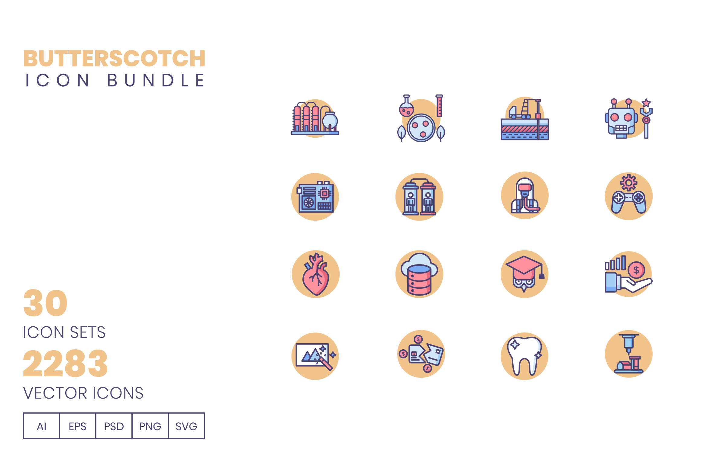 2283 Icons - Butterscotch Bundle, an Outline Icon by Flat Icons