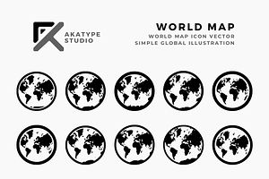 World Map Icon, an Icon by Akatype Studio
