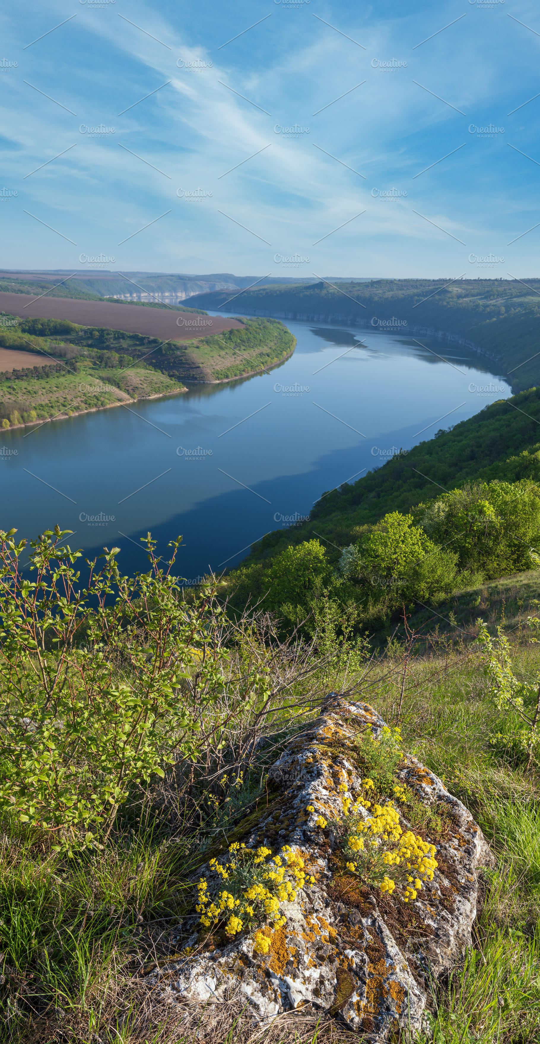Amazing spring view on the Dnister River Canyon with picturesque, a Nature Photo by YuriyB