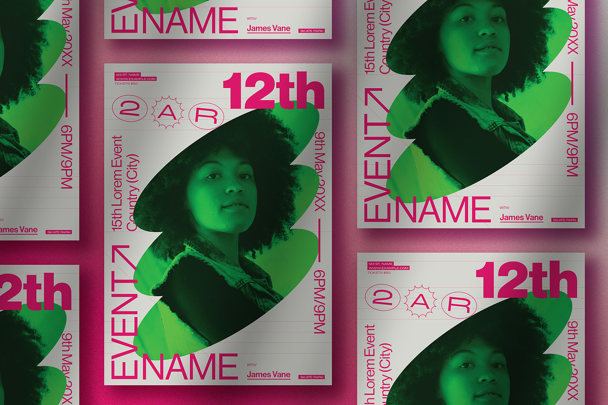 Bold Poster with Pink Accents, a Poster Template by wavebreak