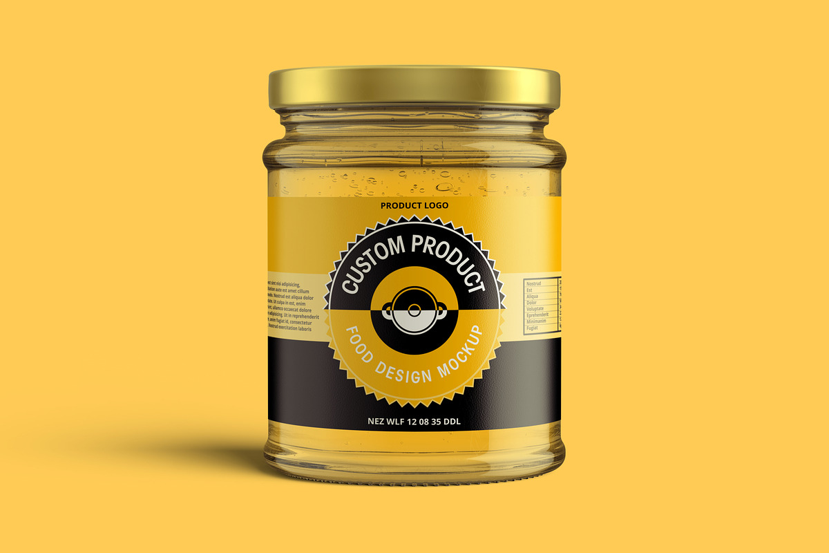 Pickle Sauce Honey Glass Jar Mockup, a Cups & Container Mockup by Digitalphaser (Photo 5 of 7)