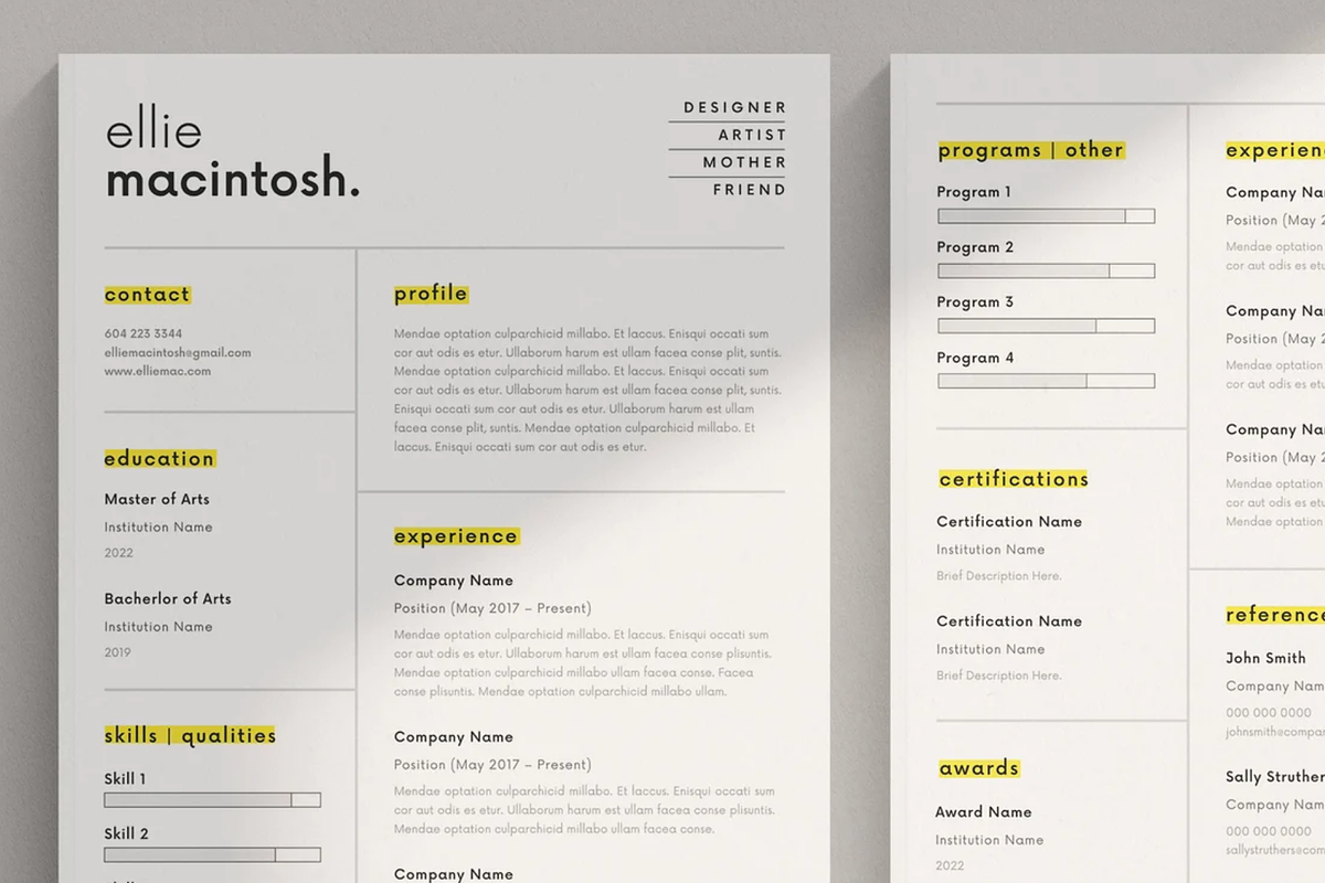 Designer Resume Template Canva, a Resume Template by frommakertomaker (Photo 1 of 8)
