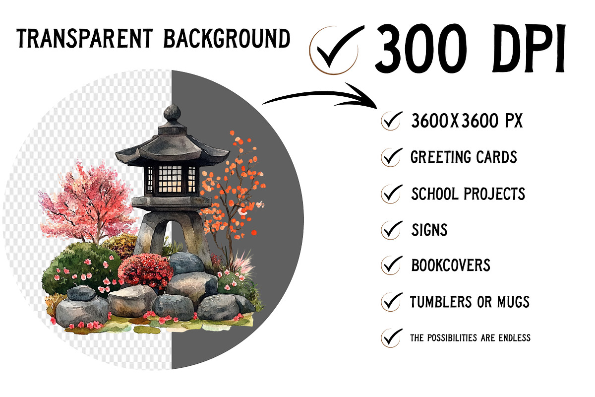 Watercolor Japan Clipart PNG, an Illustration by Craft Nest (Photo 2 of 12)