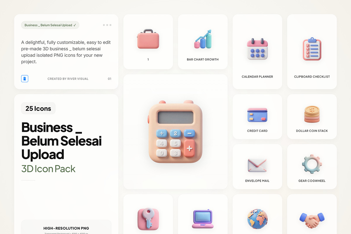 3D Business Icons, an Emoji Icon by River Visual (Photo 1 of 5)
