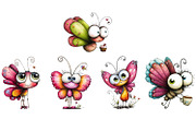 Kawaii Butterfly Big Eyes clipat, an Animal Illustration by ElenazlataArt (Thumbnail 2 of 4)