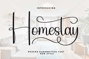 Homestay | Script Font, a Handwritten Font by Scratchones (Thumbnail 1 of 9)