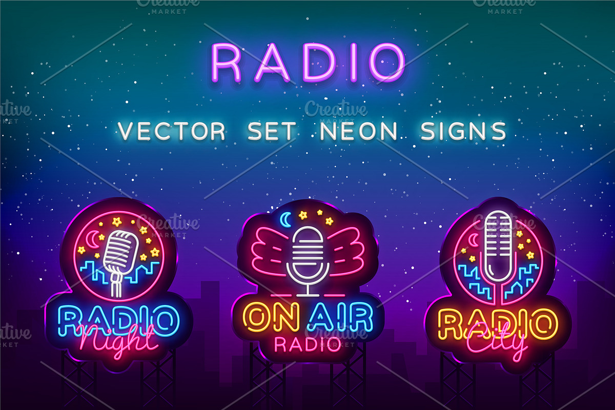 Radio Neon Signs, a Technology Illustration by Soifer Design (Photo 2 of 3)