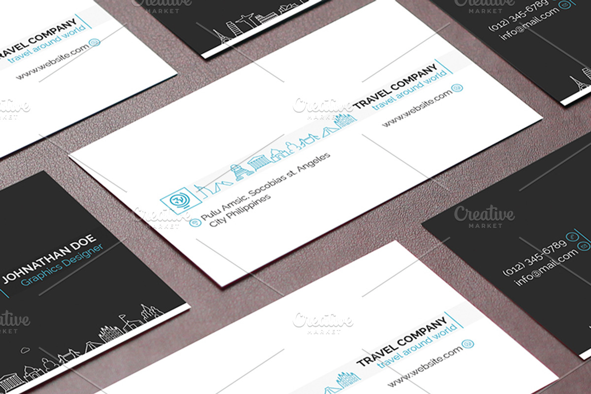 Clean Travel Business Card, a Graphic by Awns Creators (Photo 2 of 5)