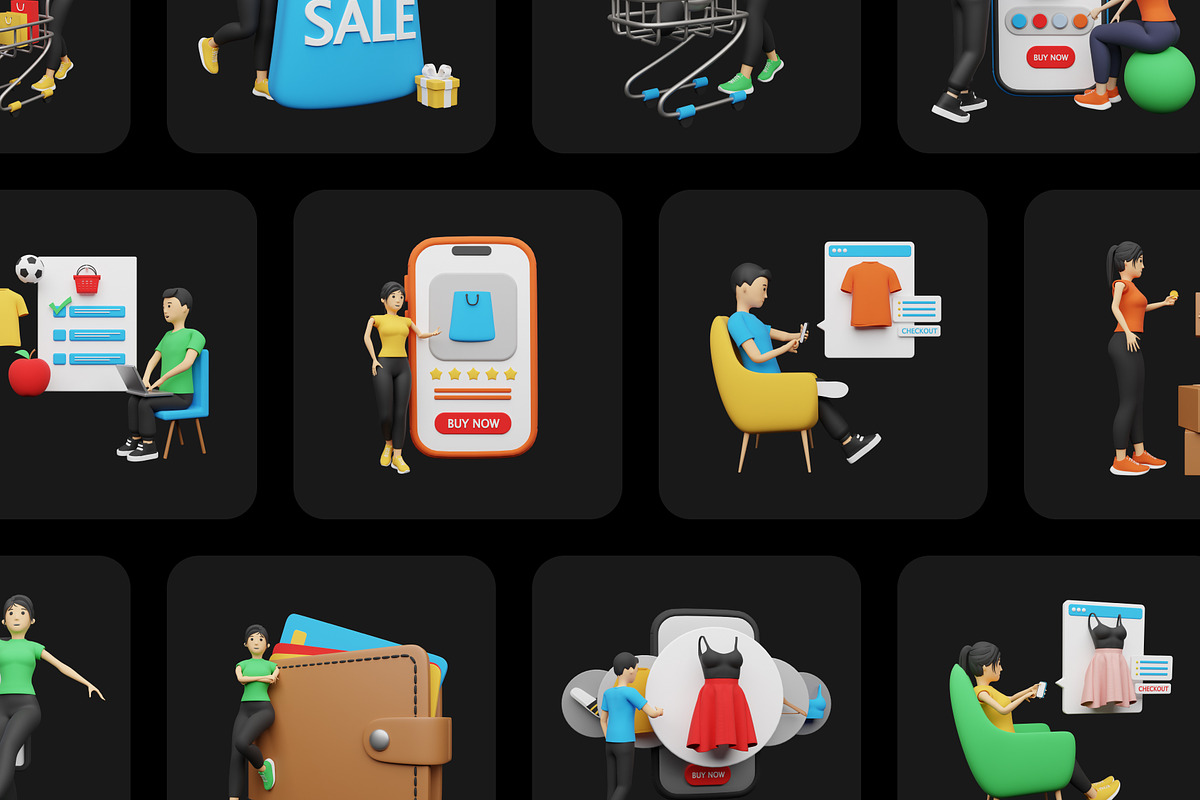 3D Ecommerce Illustrations, an Object 3D Model by Vectors Market (Photo 5 of 8)
