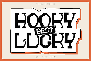 Hooky Lucky - Funny Font, a Slab Serif Font by Iqsiart Studio