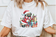Christmas Pug Dog Clipart Bundle, a Seasonal Illustration by Rose Art (Thumbnail 4 of 5)