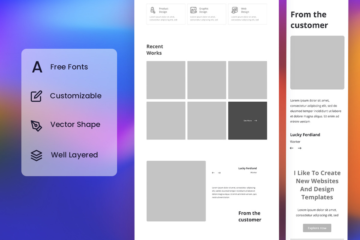 Online Portfolio Wireframe Website, a Wireframe Template by INSPR STD (Photo 3 of 4)