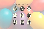 Easter Line Icons, an Outline Icon by Lyolya Profitrolya (Thumbnail 1 of 2)