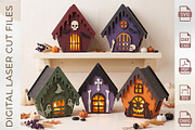 3D Haunted House Lantern Bundle, an Object Graphic by WoodoraCut (Thumbnail 1 of 6)