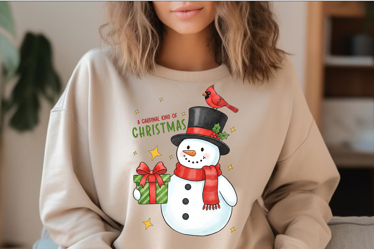 Christmas Snowman Cardinal PNG, an Illustration by SinaCreation (Photo 2 of 6)