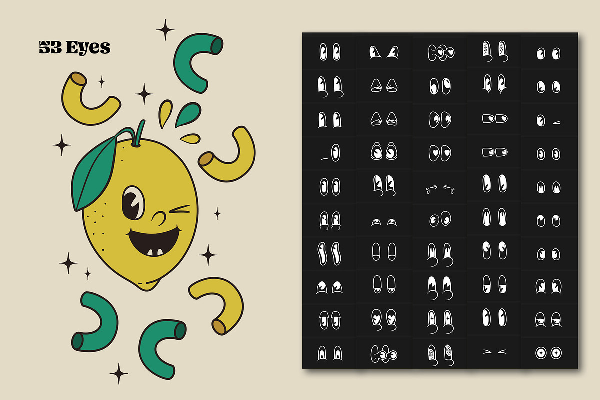 Retro Groovy Procreate Stamp Pack, a Brush Add-On by Pencil Twist (Photo 3 of 11)