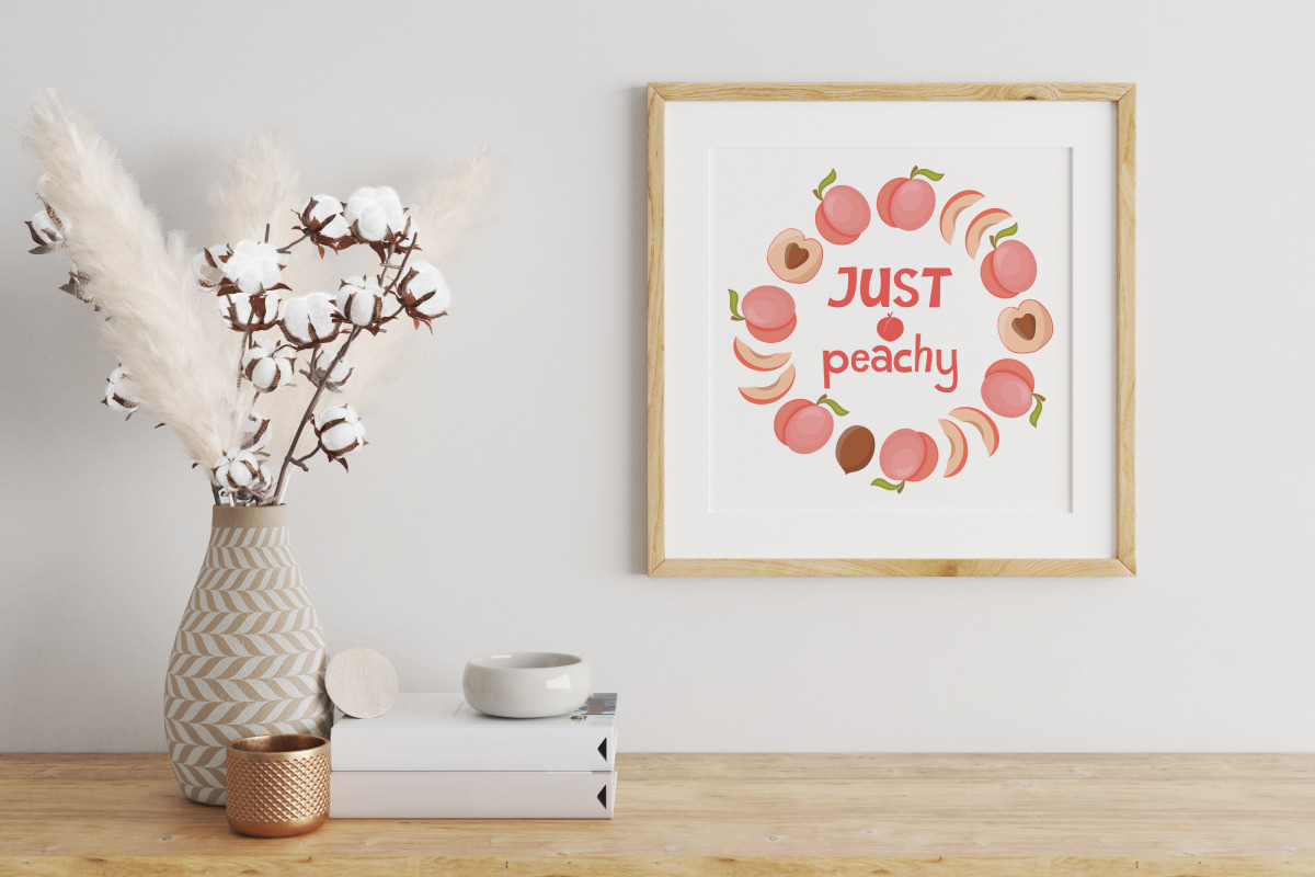 Peach set vector flat style, a Food Illustration by Whimsy Brush Studio (Photo 3 of 9)