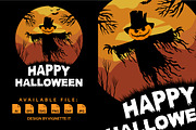 Happy Halloween scarecrow bat tree, an Animal Illustration by Vignette.IT (Thumbnail 2 of 3)