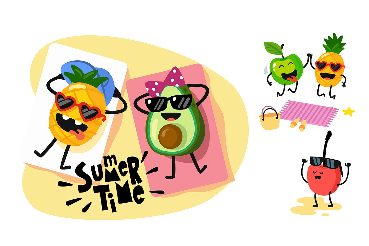 Cool fruits vector set, a Food Illustration by bioraven (Photo 7 of 11)