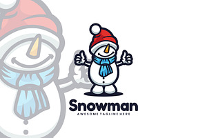 Snowman Mascot Cartoon Style., a Branding & Logo Template by ModalTampang