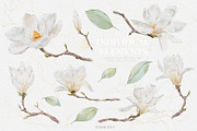 Watercolor White Magnolia Mijelo, a Pattern Graphic by Alisa Fimen Design (Thumbnail 12 of 12)
