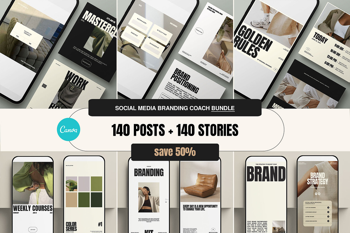 Social Media Branding Coach Bundle, a Social Media Template by Moscovita Studio (Photo 1 of 23)
