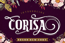 Corisa display font with swashes