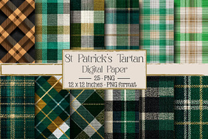 Tartan St. Patrick's Day Plaid, a Texture Illustration by DreamPrint404